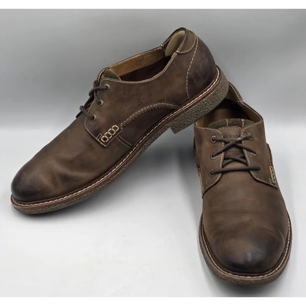 G.H. Bass Brewer Leather Shoes Mens 10.5M Brown Casual Loafers 4181